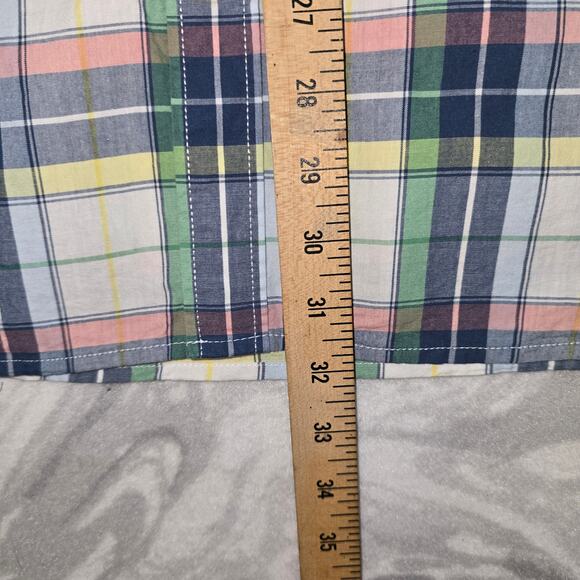 GAP Untucked XXL Men's Plaid Long Sleeve Button Up Yellow/Green/Pink - Picture 4 of 7